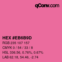 Color code: HEX #EB6B9D | qconv.com