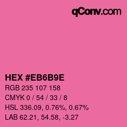 Color code: HEX #EB6B9E | qconv.com