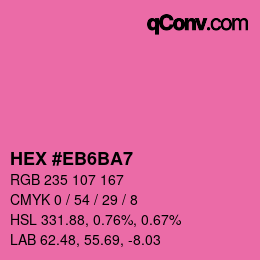 Código de color: HEX #EB6BA7 | qconv.com