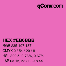 颜色代码: HEX #EB6BBB | qconv.com