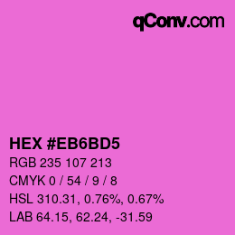 Color code: HEX #EB6BD5 | qconv.com