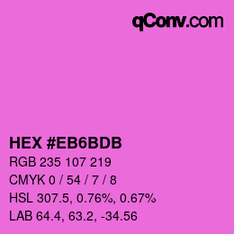 Color code: HEX #EB6BDB | qconv.com