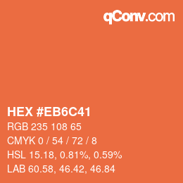 Color code: HEX #EB6C41 | qconv.com