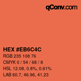 Código de color: HEX #EB6C4C | qconv.com