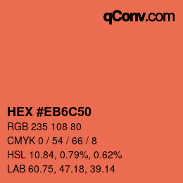 Farbcode: HEX #EB6C50 | qconv.com