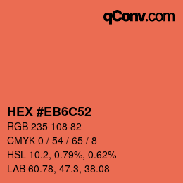 Color code: HEX #EB6C52 | qconv.com