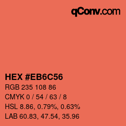 Color code: HEX #EB6C56 | qconv.com