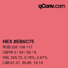 Código de color: HEX #EB6C75 | qconv.com
