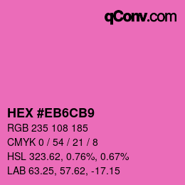 カラーコード: HEX #EB6CB9 | qconv.com