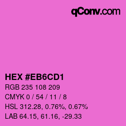 Color code: HEX #EB6CD1 | qconv.com