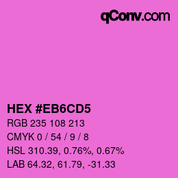 Código de color: HEX #EB6CD5 | qconv.com