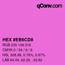 颜色代码: HEX #EB6CD8 | qconv.com