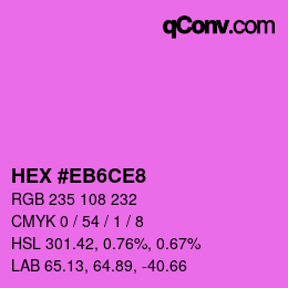 Código de color: HEX #EB6CE8 | qconv.com