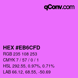 Código de color: HEX #EB6CFD | qconv.com