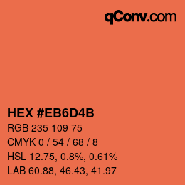Code couleur: HEX #EB6D4B | qconv.com