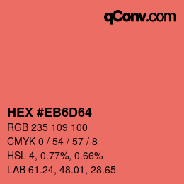 Color code: HEX #EB6D64 | qconv.com