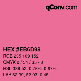 Código de color: HEX #EB6D98 | qconv.com