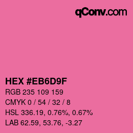 Color code: HEX #EB6D9F | qconv.com