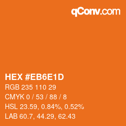 Color code: HEX #EB6E1D | qconv.com