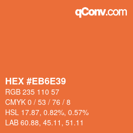 Farbcode: HEX #EB6E39 | qconv.com