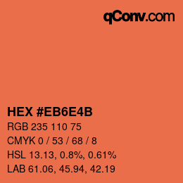 Color code: HEX #EB6E4B | qconv.com