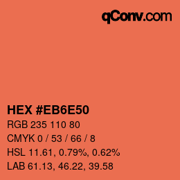 Farbcode: HEX #EB6E50 | qconv.com