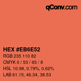 Farbcode: HEX #EB6E52 | qconv.com