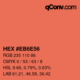 Color code: HEX #EB6E56 | qconv.com