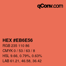Código de color: HEX #EB6E56 | qconv.com