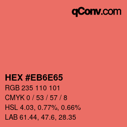 Color code: HEX #EB6E65 | qconv.com