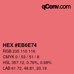 Código de color: HEX #EB6E74 | qconv.com