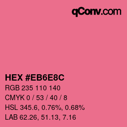 Color code: HEX #EB6E8C | qconv.com