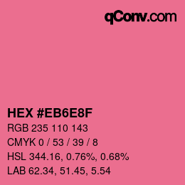 Color code: HEX #EB6E8F | qconv.com