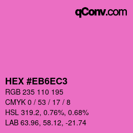 Código de color: HEX #EB6EC3 | qconv.com