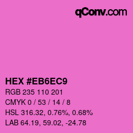 Código de color: HEX #EB6EC9 | qconv.com