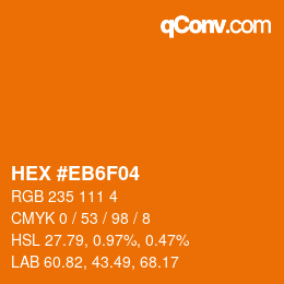 Color code: HEX #EB6F04 | qconv.com