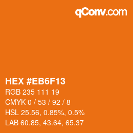Código de color: HEX #EB6F13 | qconv.com