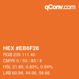 Código de color: HEX #EB6F28 | qconv.com