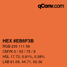 カラーコード: HEX #EB6F3B | qconv.com