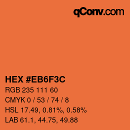 Color code: HEX #EB6F3C | qconv.com