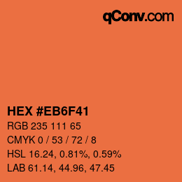 Farbcode: HEX #EB6F41 | qconv.com