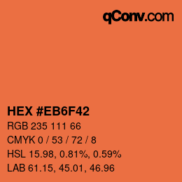 Color code: HEX #EB6F42 | qconv.com