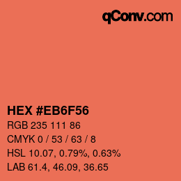 Código de color: HEX #EB6F56 | qconv.com