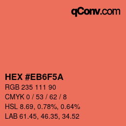 Código de color: HEX #EB6F5A | qconv.com