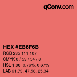 Code couleur: HEX #EB6F6B | qconv.com