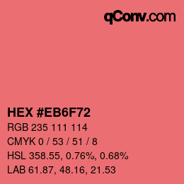 Código de color: HEX #EB6F72 | qconv.com