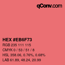 Farbcode: HEX #EB6F73 | qconv.com