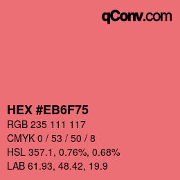 Código de color: HEX #EB6F75 | qconv.com