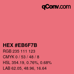 Code couleur: HEX #EB6F7B | qconv.com