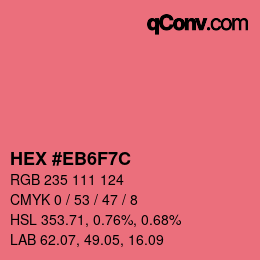 Code couleur: HEX #EB6F7C | qconv.com
